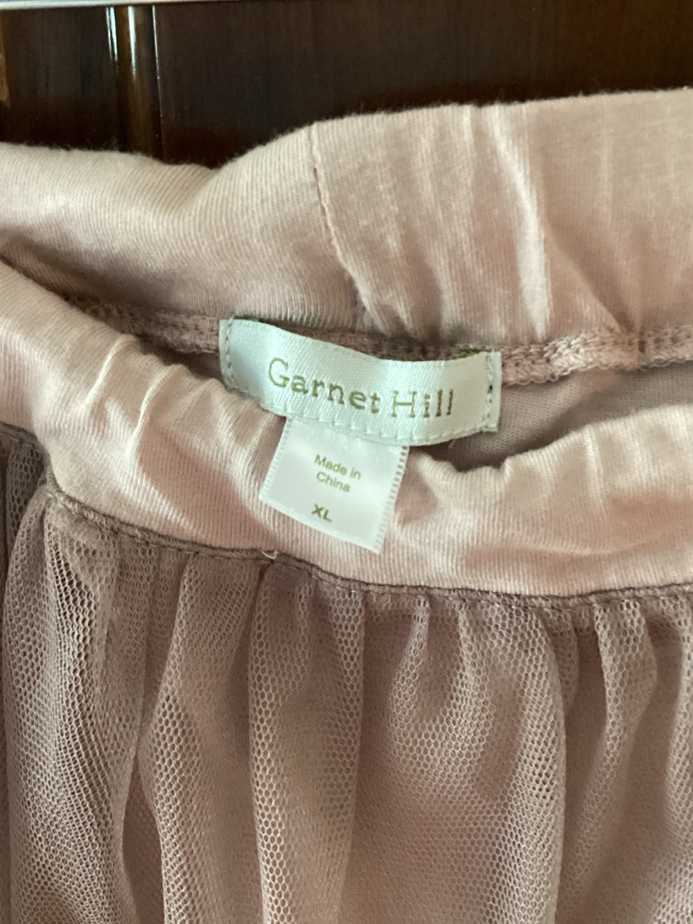Garnet Hill Soft Blush Pleated Tulle Midi Skirt - Picture 2 of 2